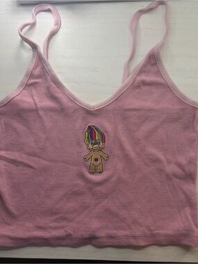 Pink Troll Crop Tank Top